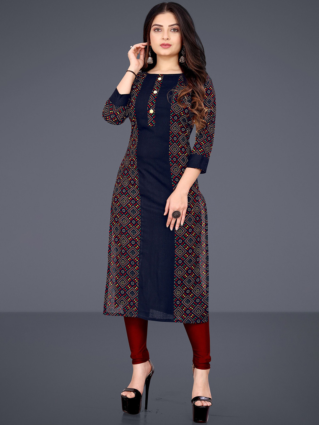 FANTASY FAB Ethnic Motifs Printed Straight Kurta