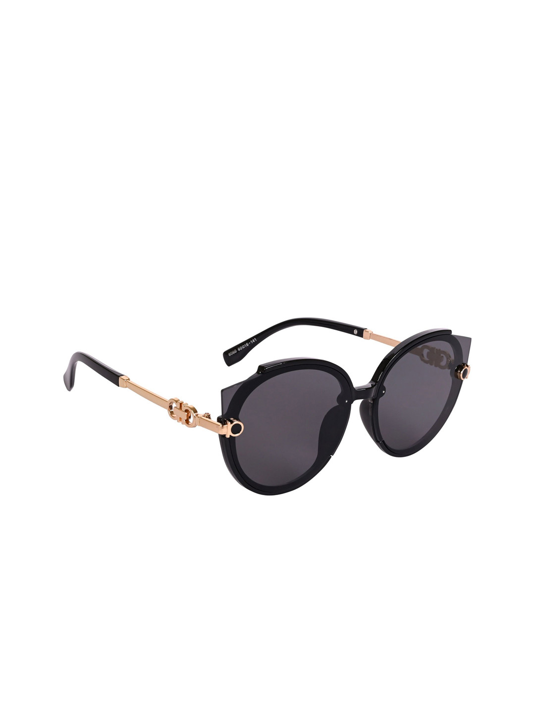 DressBerry Women Round Sunglasses with UV Protected Lens ES_91009-86-DB-6060-BLK-BKGL-RDCE