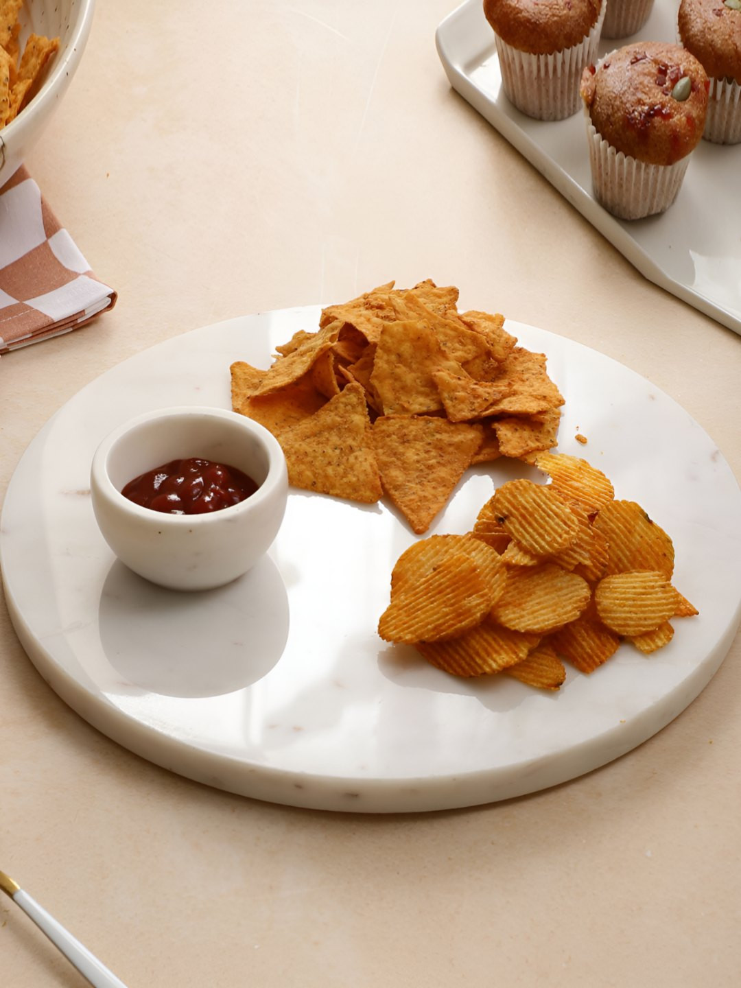 NikkisPride White Marble Easy to Clean Serving Tray