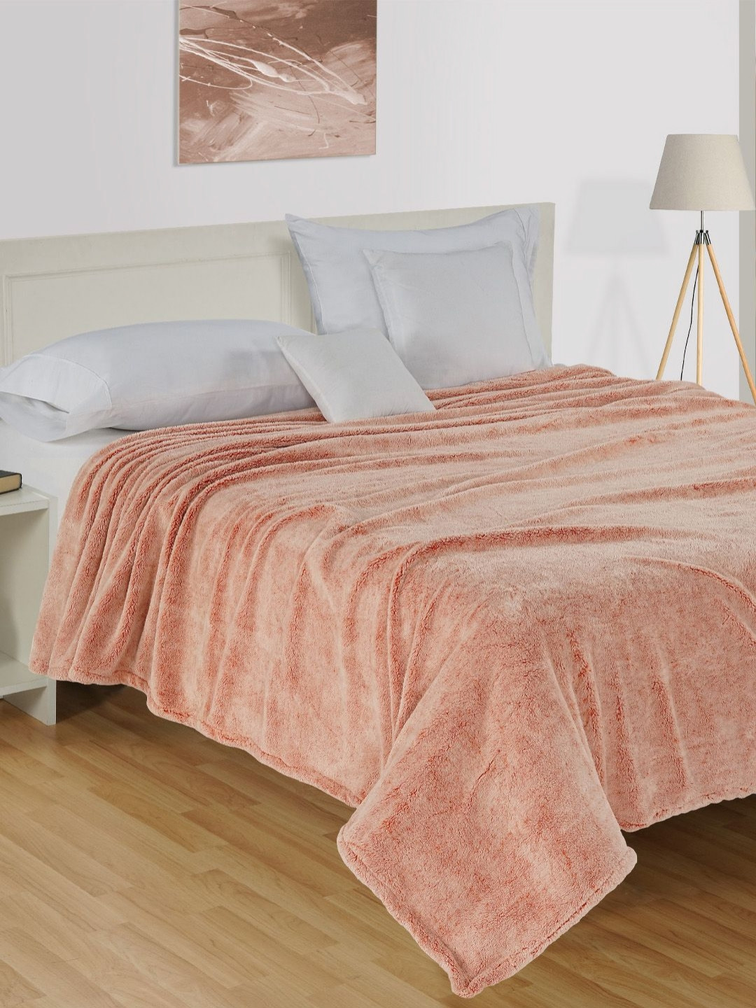 SWAYAM Red Striped AC Room Double Bed Dohar