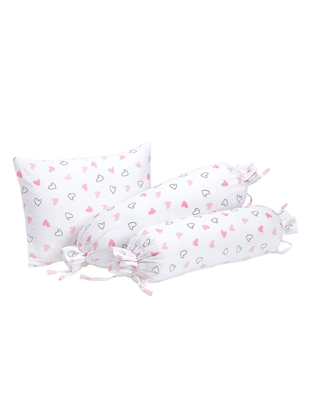 The White Cradle 3-Pcs Pink Printed  Cotton Baby Pillows