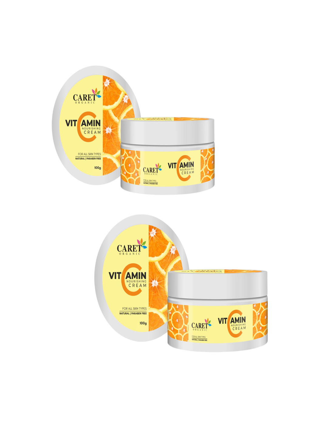CARET ORGANIC Set Of 2 Vitamin C Nourishing Cream For Spots Removal-100g Each