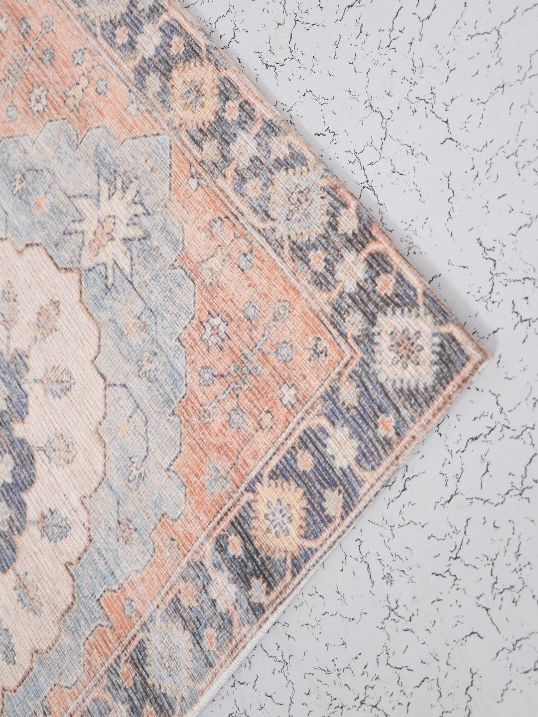 BELLA TRUE Orange Printed Anti-Skid Doormat