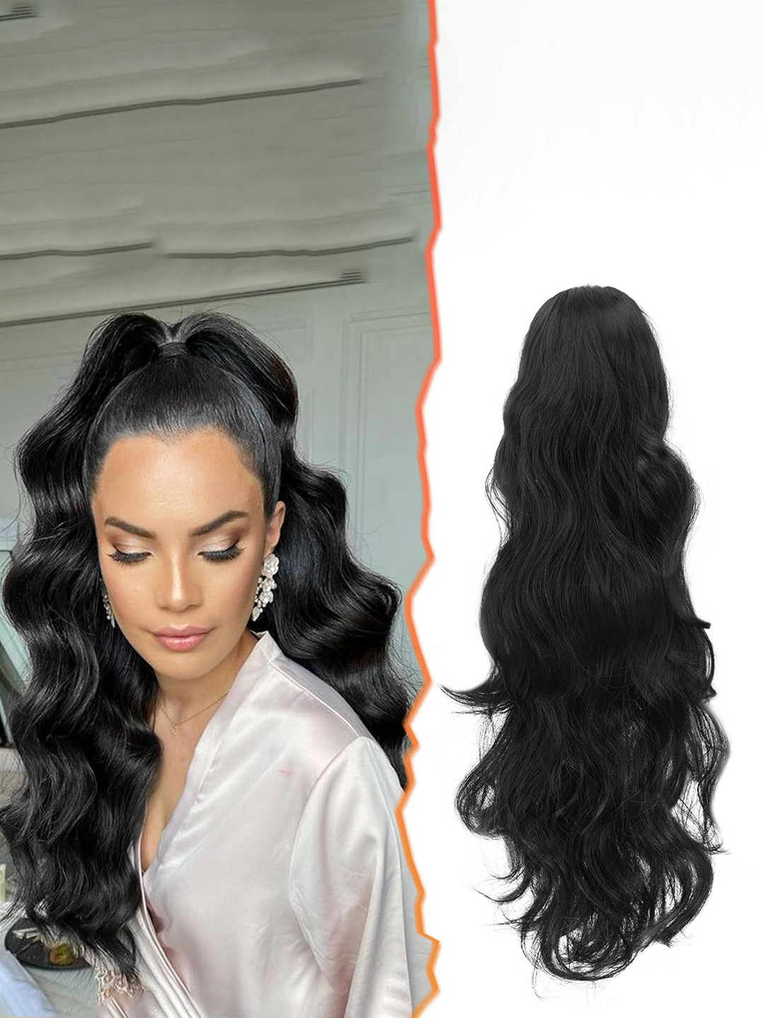 D-Divine Claw Clip Ponytails Hair Extensions - Black