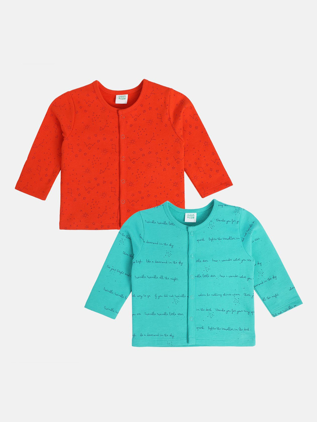 MINI KLUB Boys Infants Pack Of 2 Printed Cotton Basic Innerwear Vests