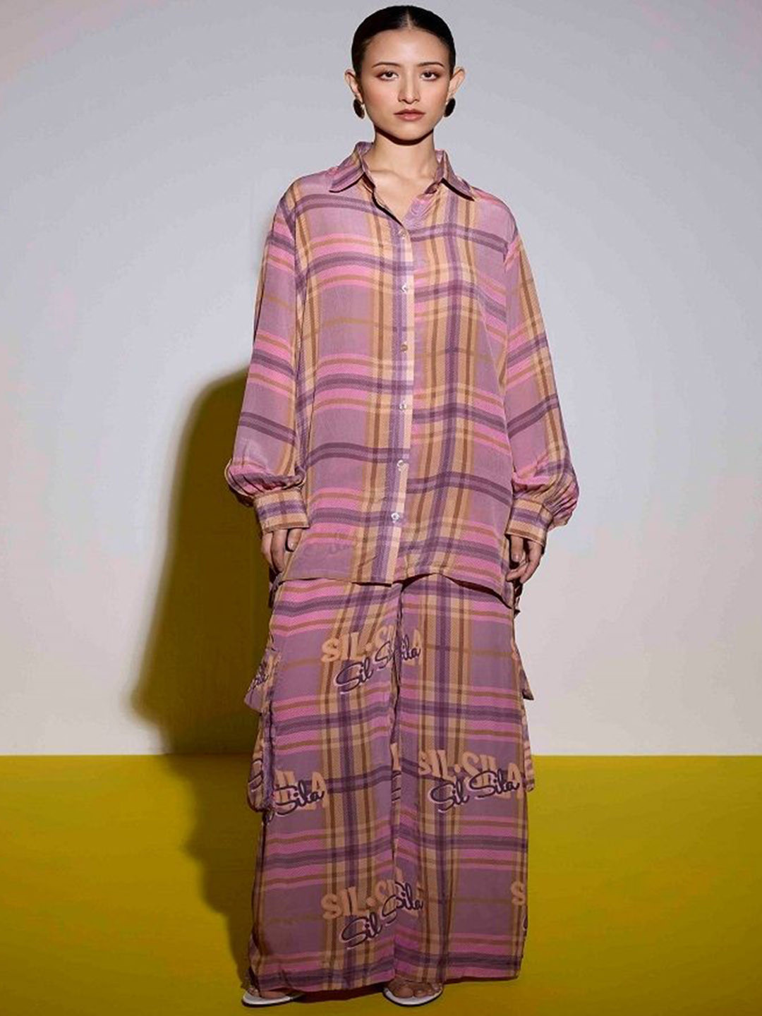 SIL SILA Co-ord goals Checked Shirt With Trousers