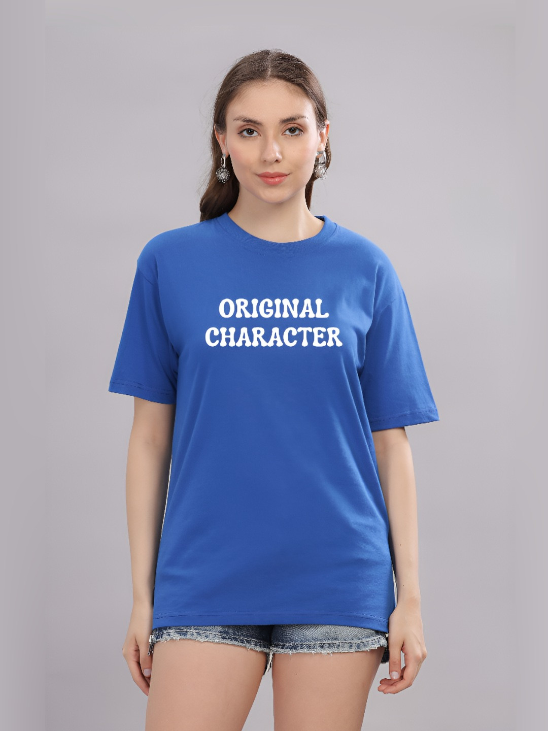 FALTU.CO Women Typography Printed Pure Cotton Training Or Gym Oversized T-shirt