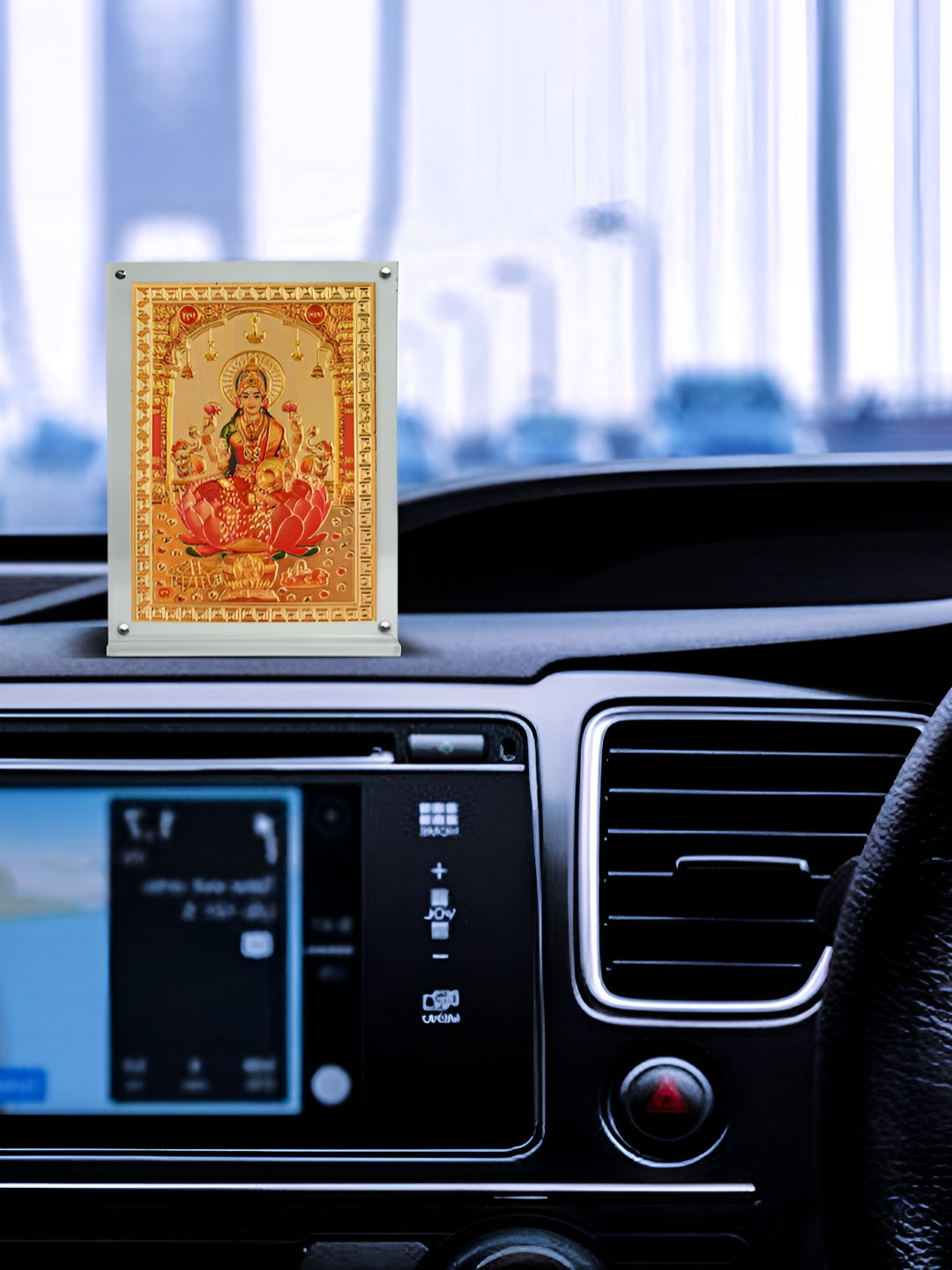 Hawai Gold Toned & Transparent Self Design Acrylic Table Photo Frame