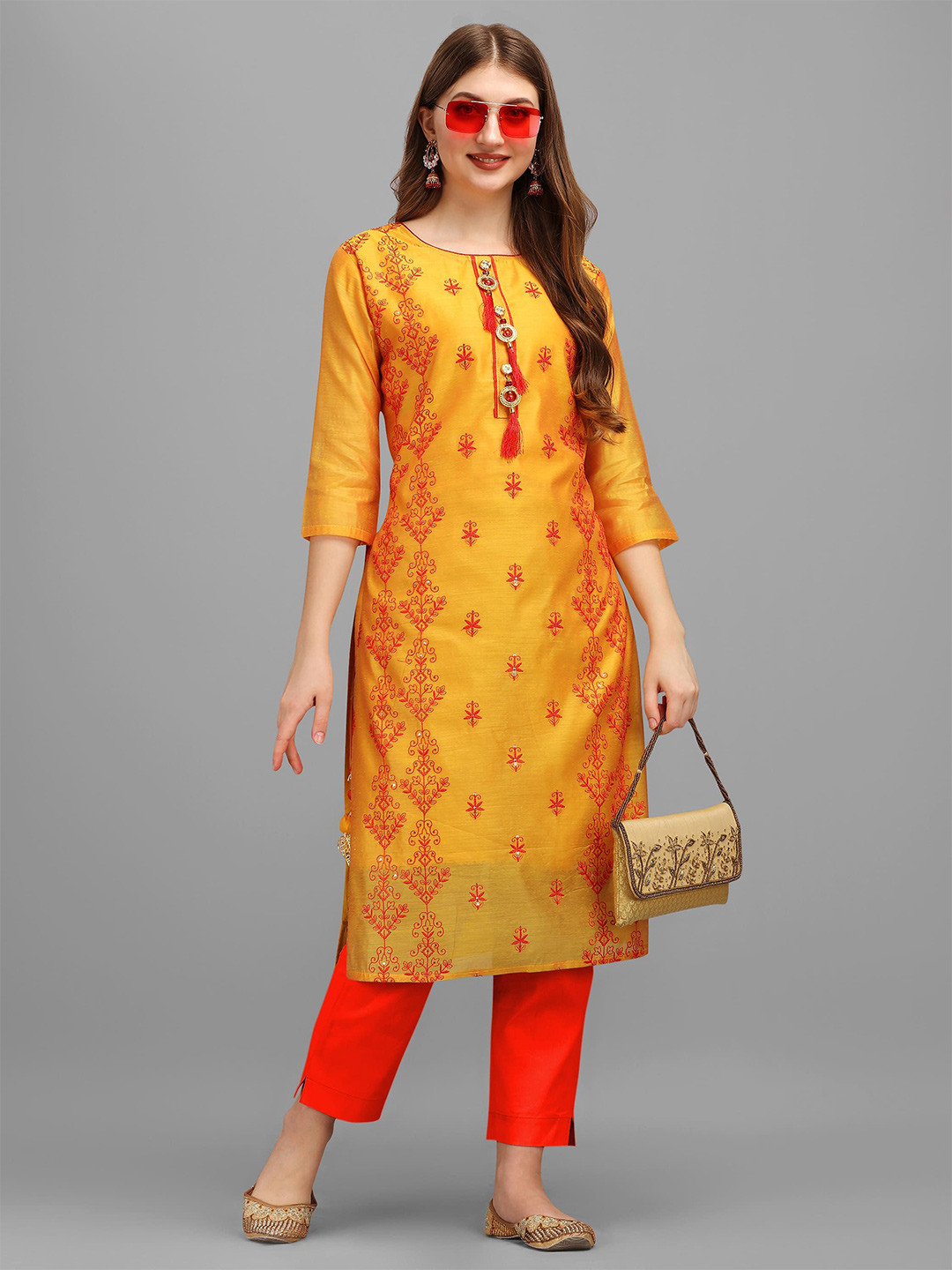 OXIT CLASS  Embroidered Straight Kurta