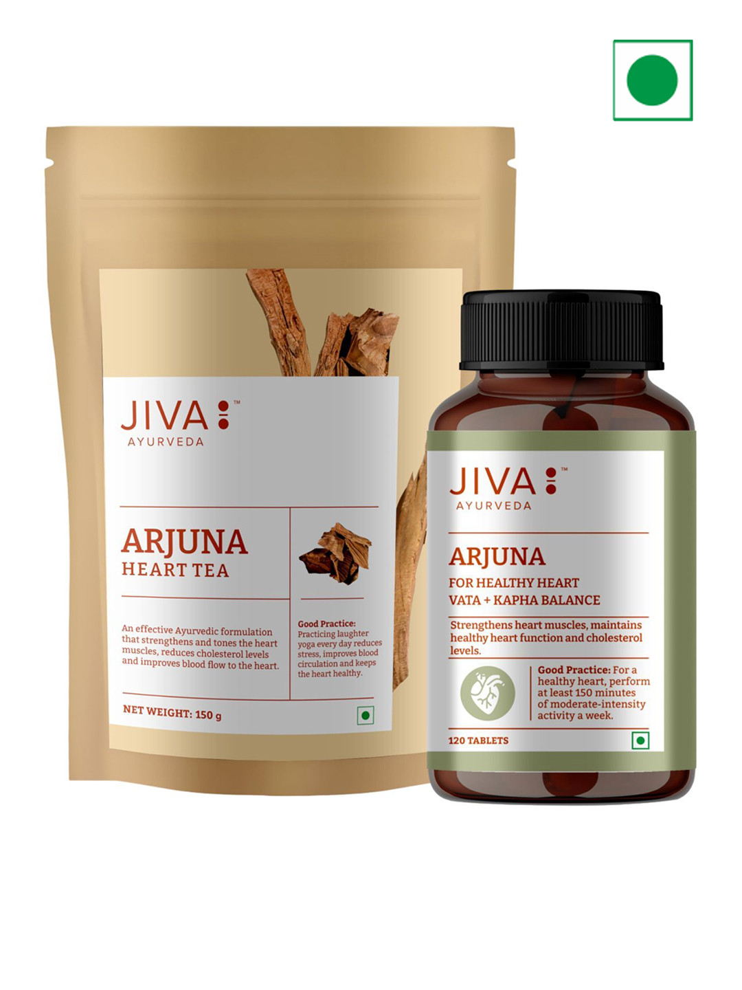 Jiva Arjuna Tablet - 120 Pcs & Arjuna Tea- 150g