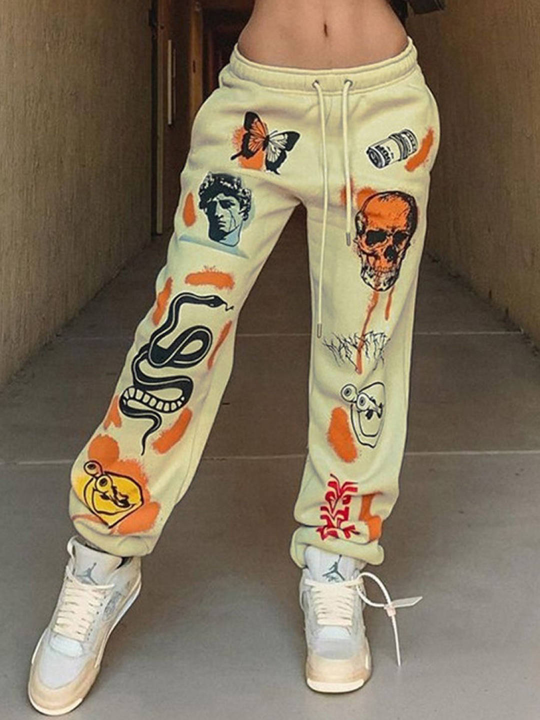 KPOP Women Printed Loose Trousers