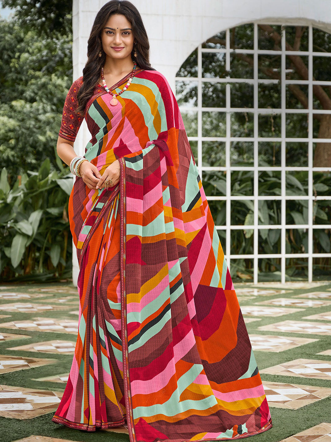 Laxmipati Sequinned Poly Georgette Saree