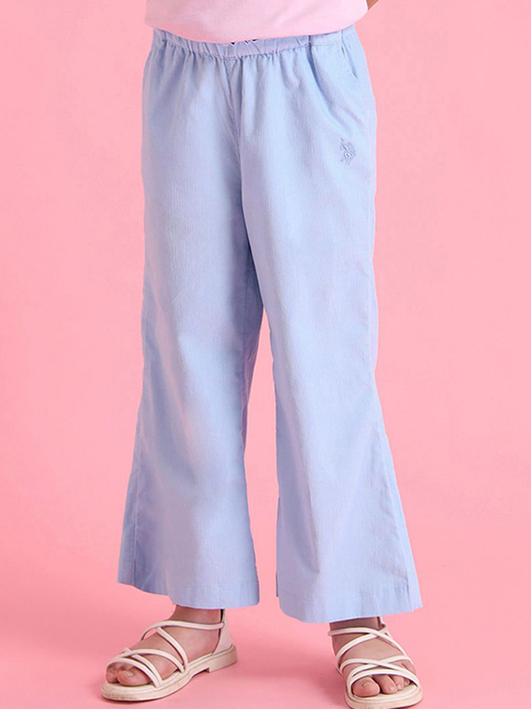 U.S. Polo Assn. Kids Girls Solid Classic Flared Trousers