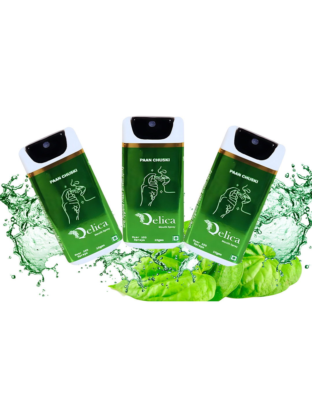 Qelica Set Of 3 Paan Chuski Fresh Breath Spray-10g Each
