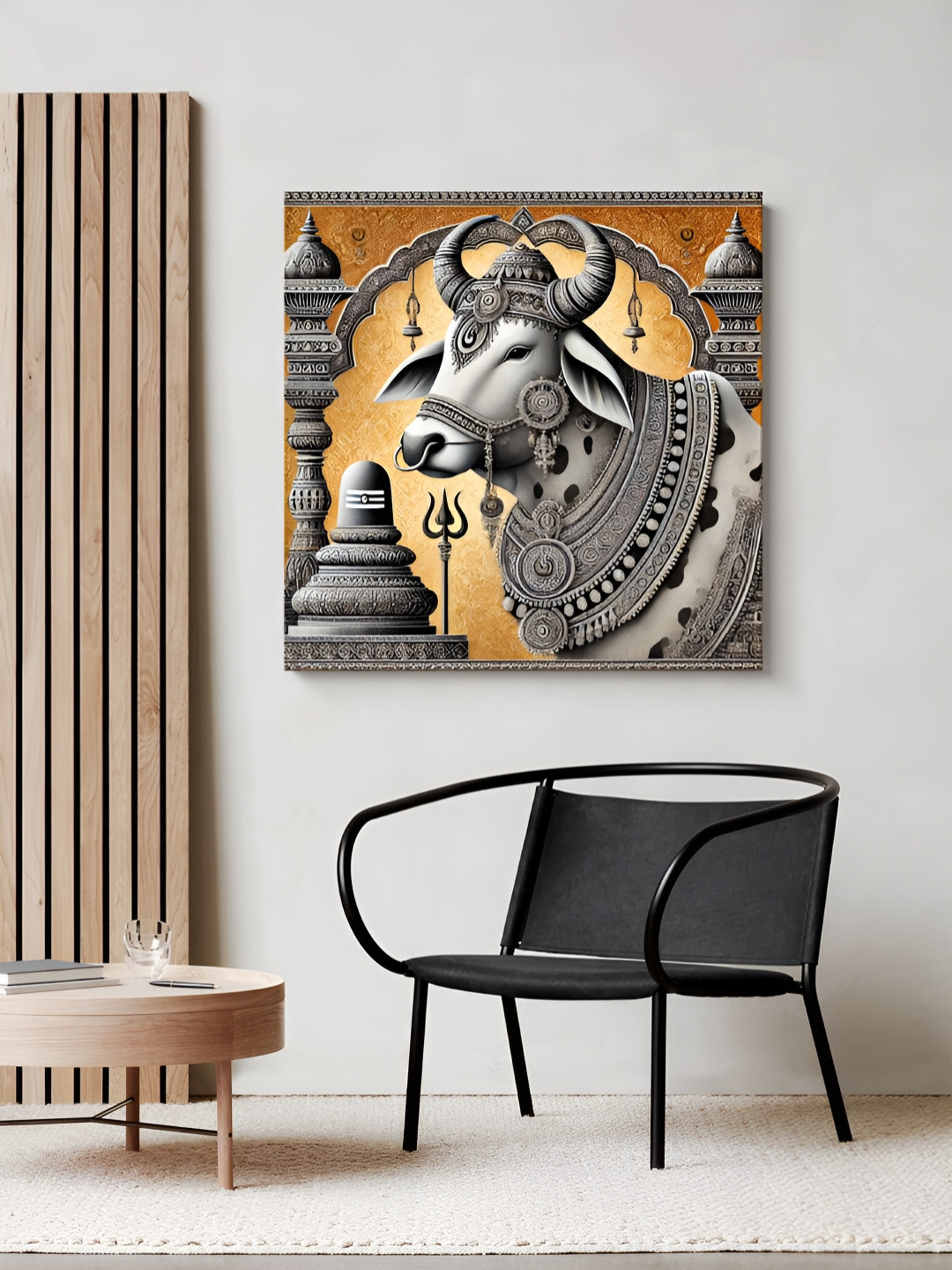 999Store Nandi Bull Canvas Wall Square Paintings Wall Art -24x24In