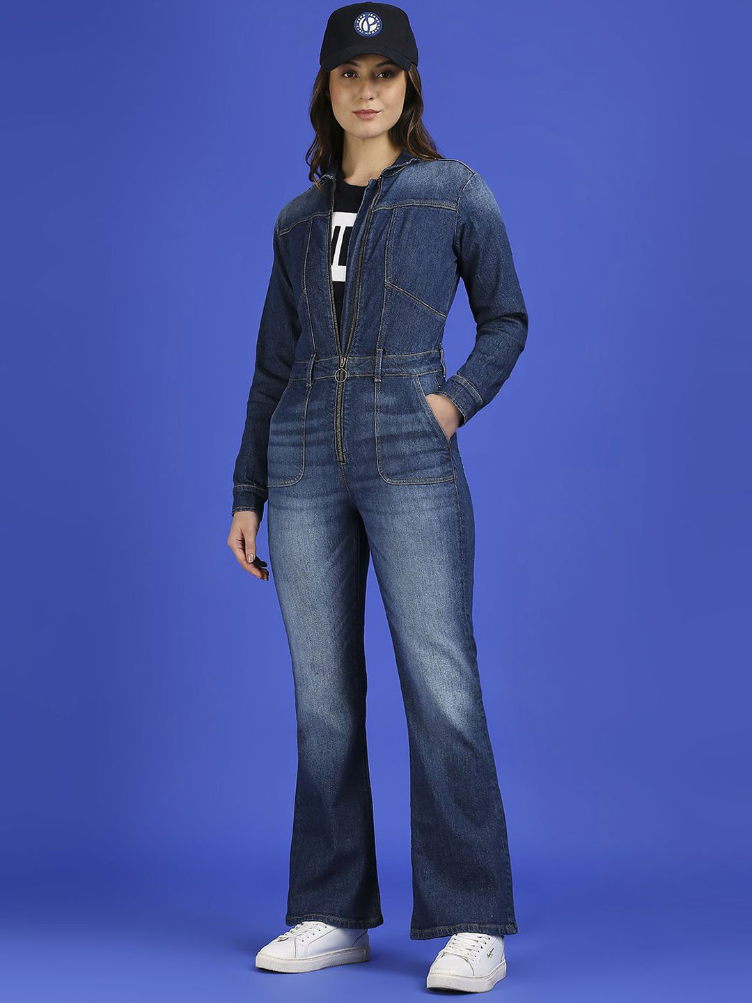 Pepe Jeans Full Sleeves Fitted Flare Dungarees