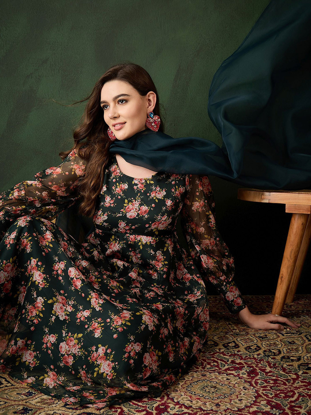 Sangria Printed Flared Kurta Set
