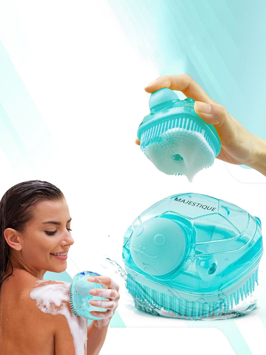 MAJESTIQUE Liquid Dispensing Bath Scrubber