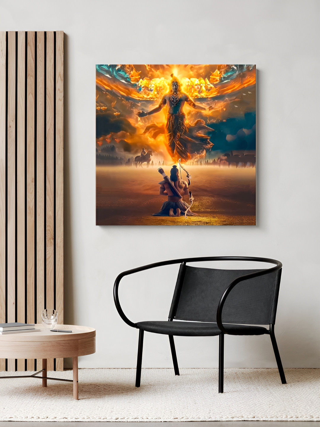 999Store Brown & Blue Wood Religious Wall Paintings