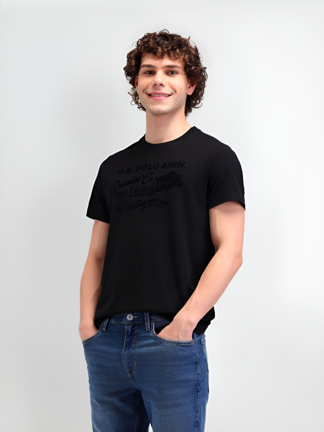 U.S. Polo Assn. Denim Co. Men Brand Logo Printed T-shirt