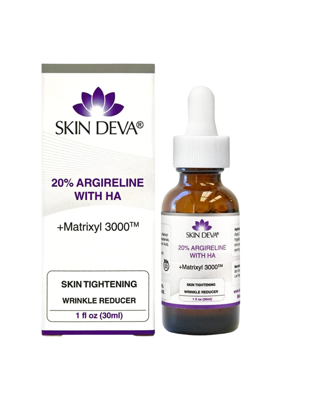 SKIN DEVA 20% Argireline Matrixyl 3000 Hyaluronic Acid Serum- 30ml