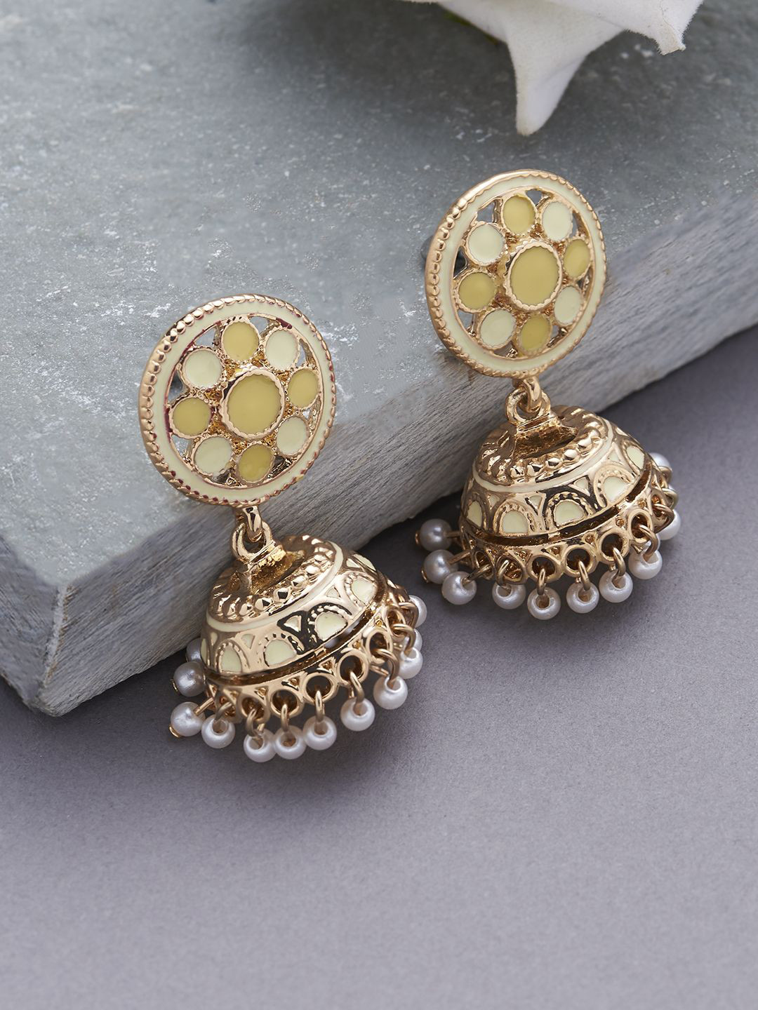 Kalakrith Milano Crystals Dome Shaped Jhumkas Earrings