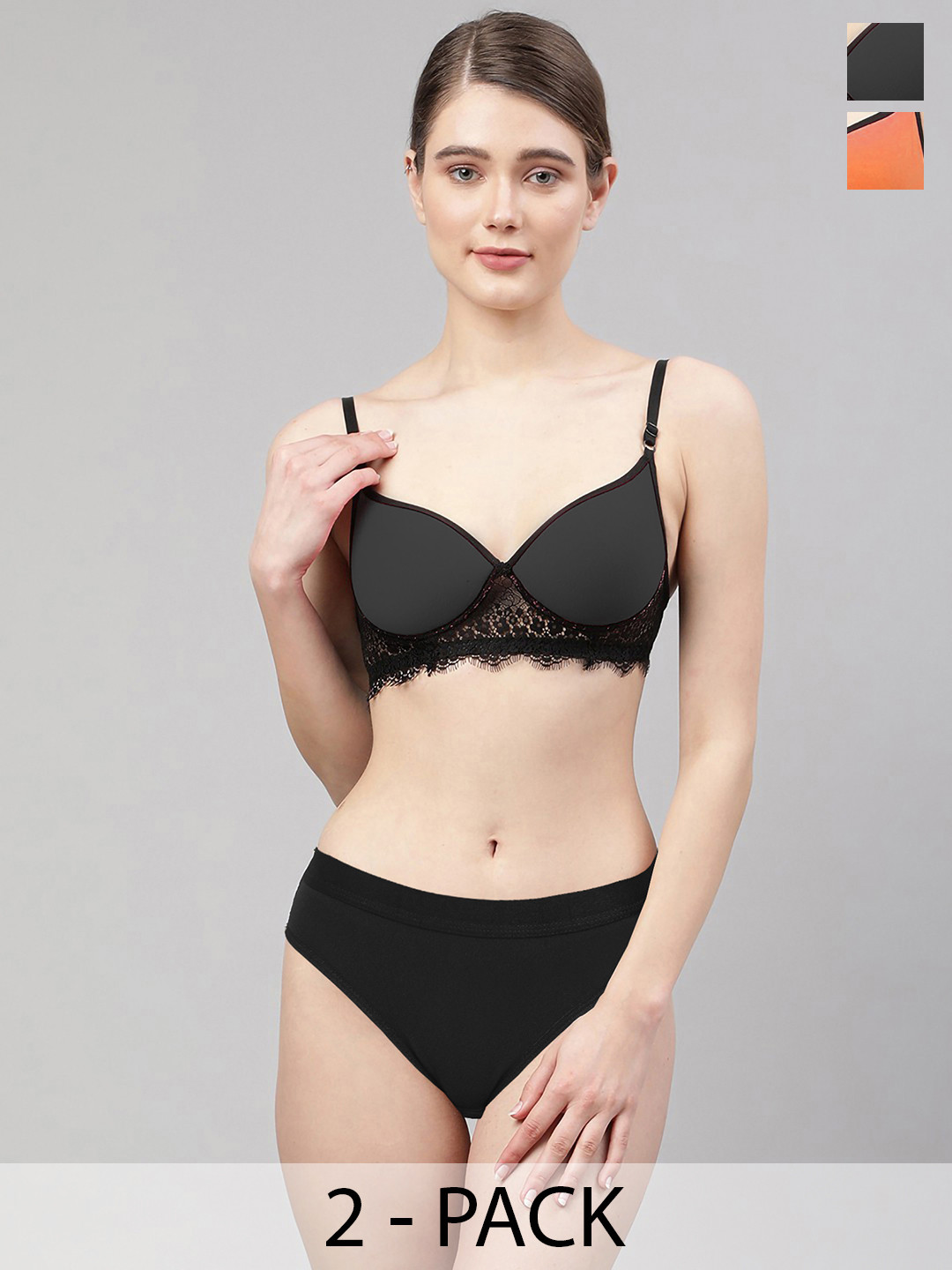 Aamarsh Pack Of 2 Self Design Lingerie Set AD_A_Cupri Set2