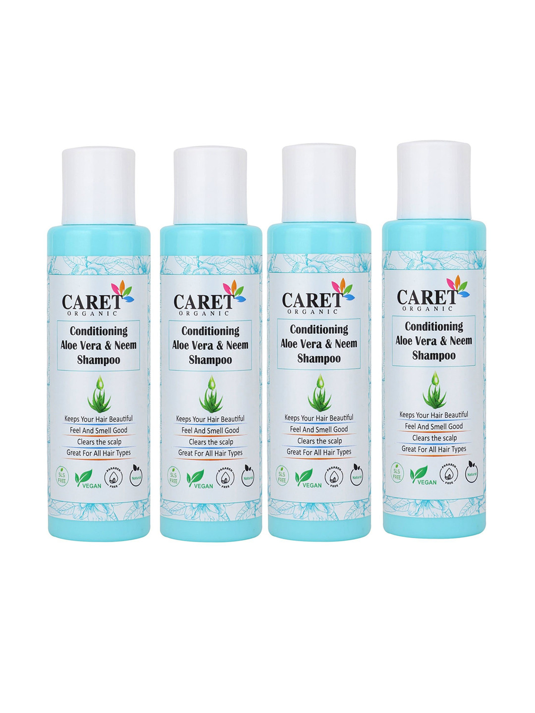 CARET ORGANICSet Of 4 Conditioning Aloevera & Neem Shampoo-100ml Each