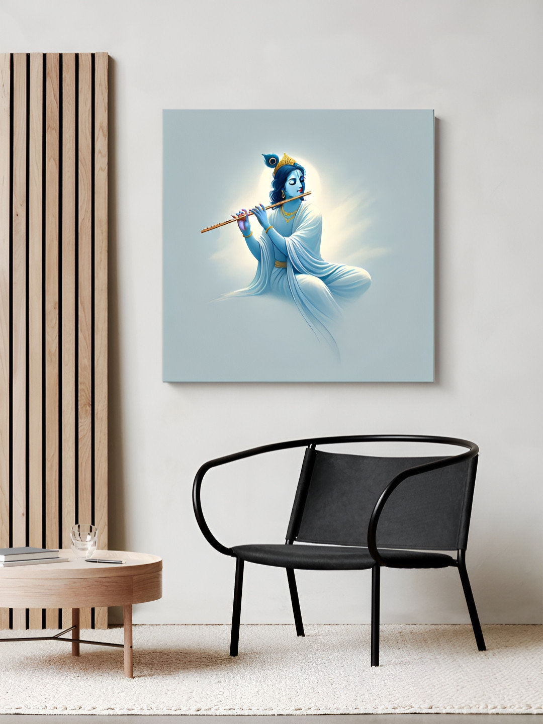 999Store Grey & White Wood Religious Wall Paintings