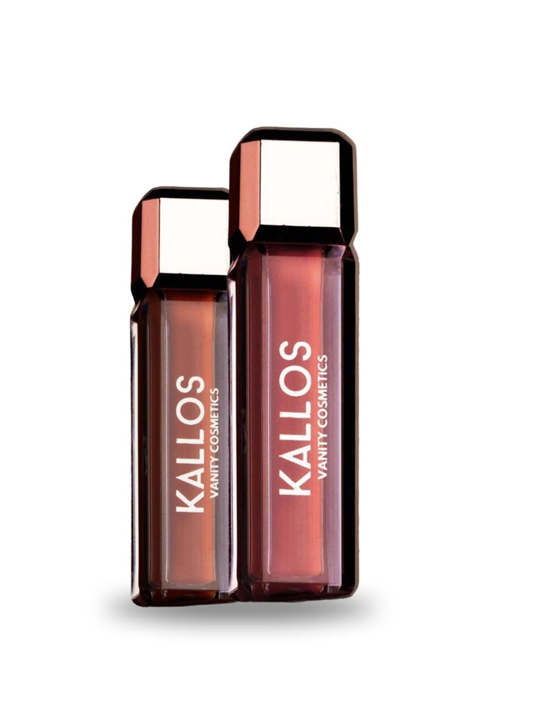 KALLOS VANITY Set Of 2 Lip Plush Lipsticks - 3 ml Each - Hot Expresso - Brownie Points