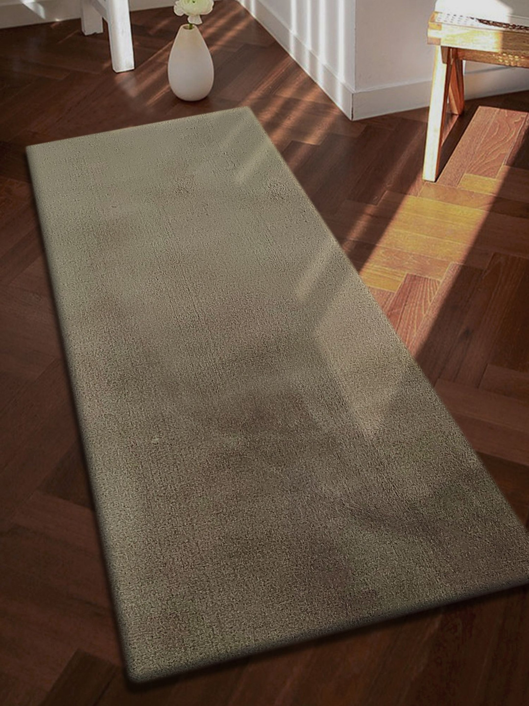 OBSESSIONS Olive-Green Rectangular Bedside Runners