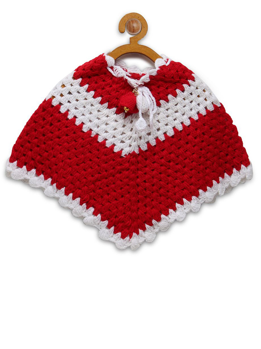 CHUTPUT Kids-Girls Pure Wool Hand knitted Crochet Poncho Sweaters