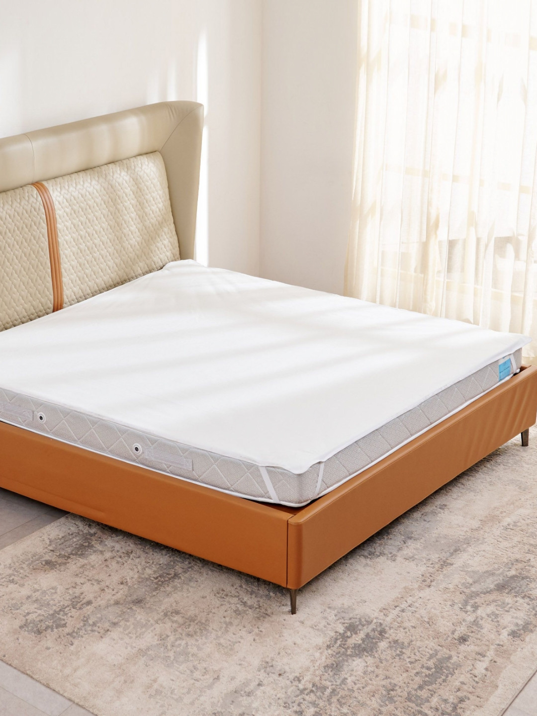 Home Centre White 130 TC Cotton King Size Mattress Protector