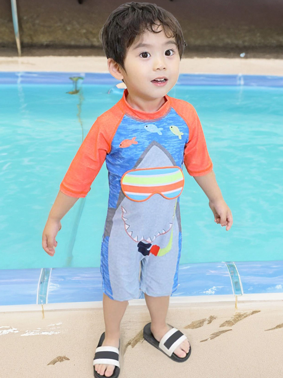 Baby Moo Kids Printed Short Sleeves Swimming Dress