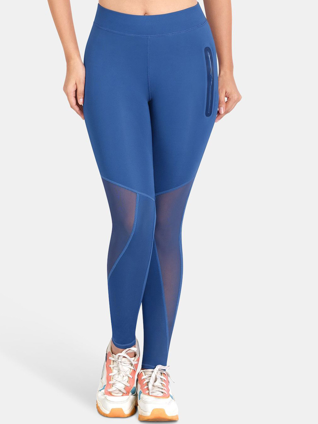 Dermawear Solid High Waist Skin Fit Ankle Length Training Tights