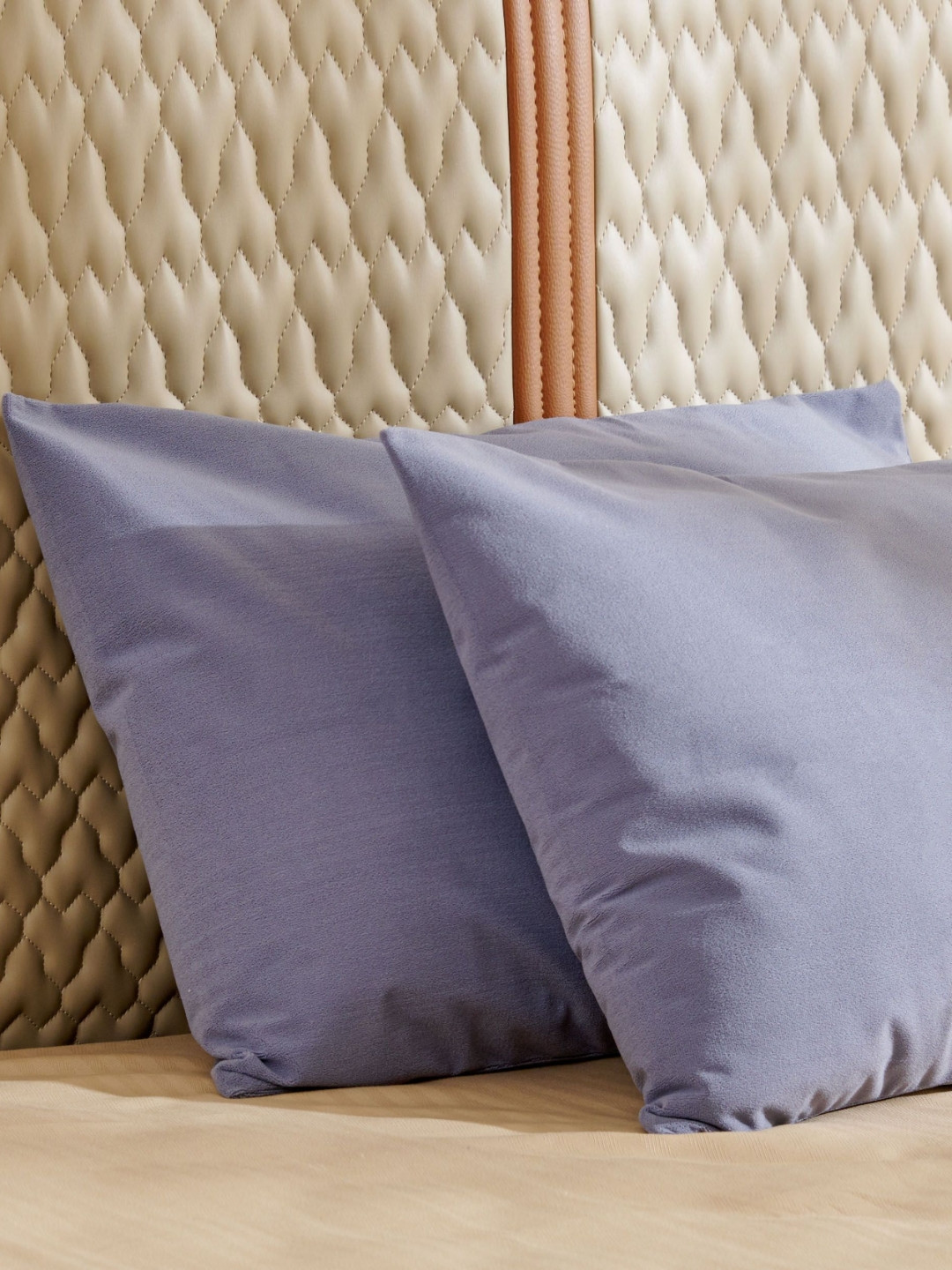 Home Centre Grey 2 Pieces Pure Cotton Rectangle Pillow Covers