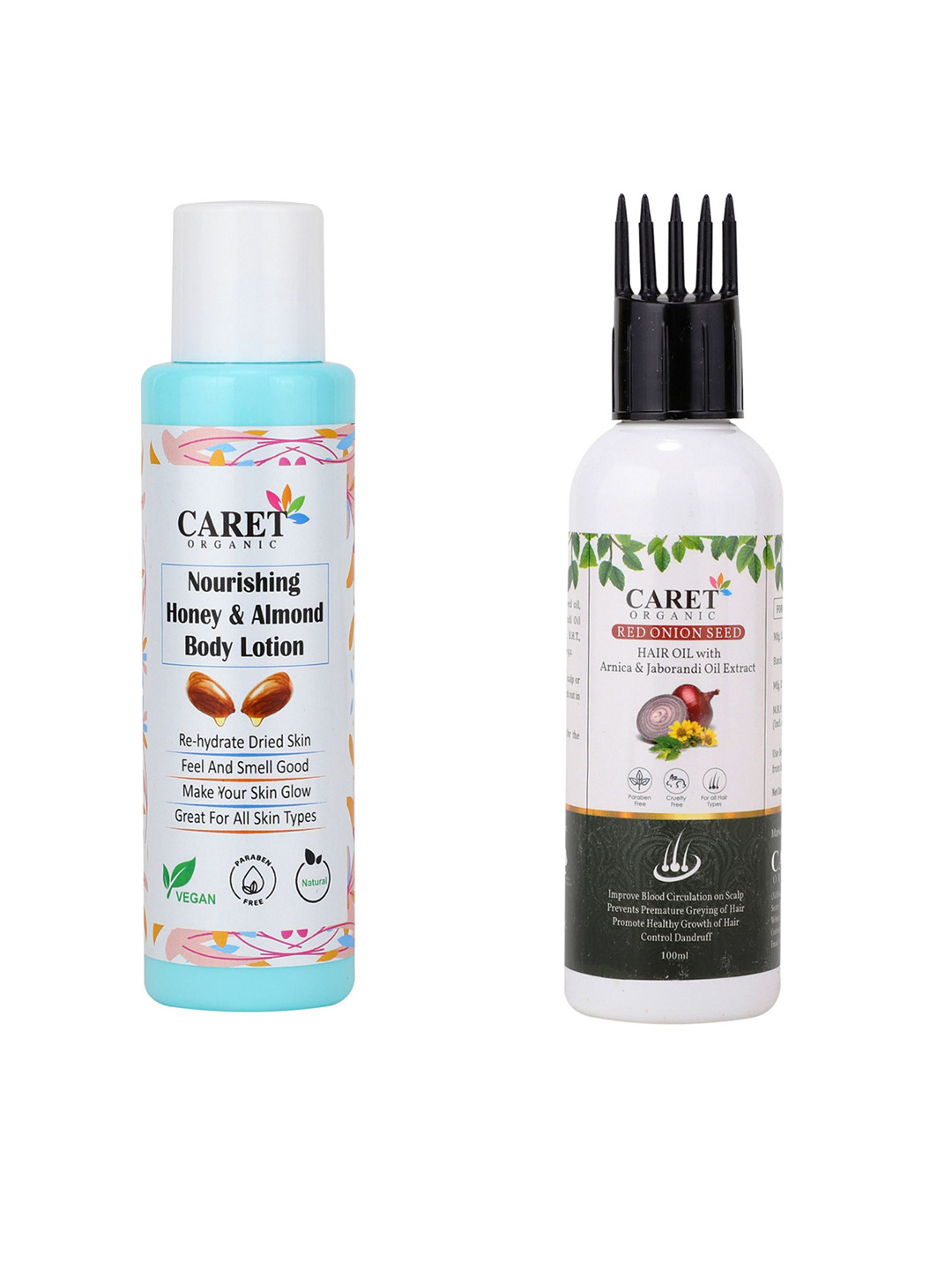 CARET ORGANIC Set Of 2 Body Lotion- 100ml & Hair Oil- 100ml