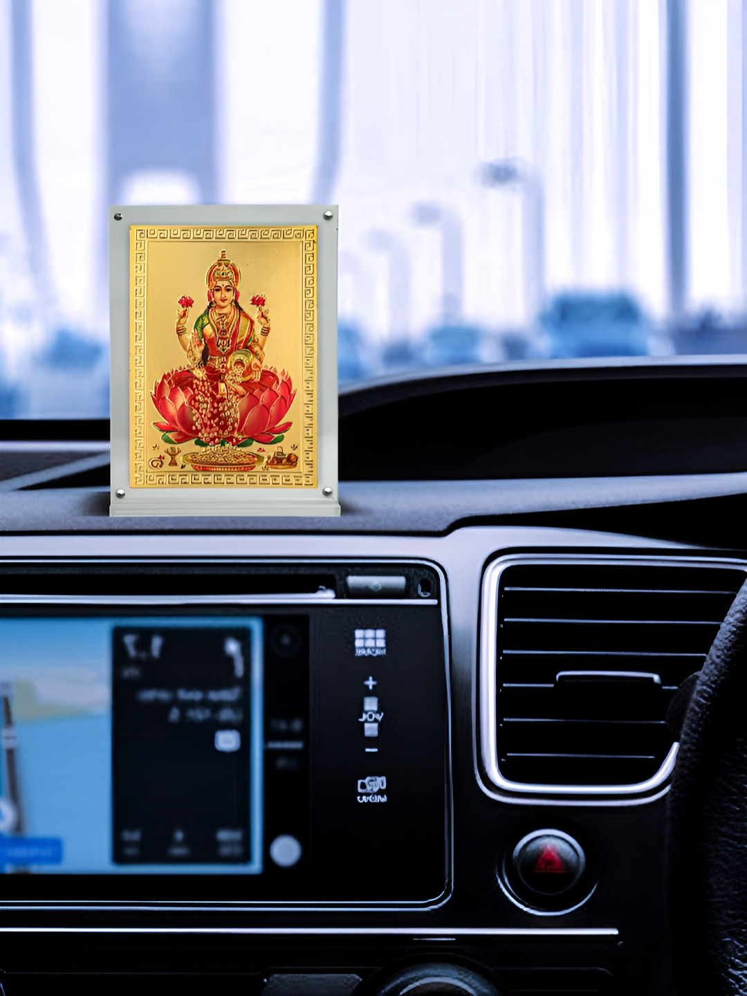 Hawai Transparent & Goldtoned Goddess Laxmi Acrylic Table Photo Frames