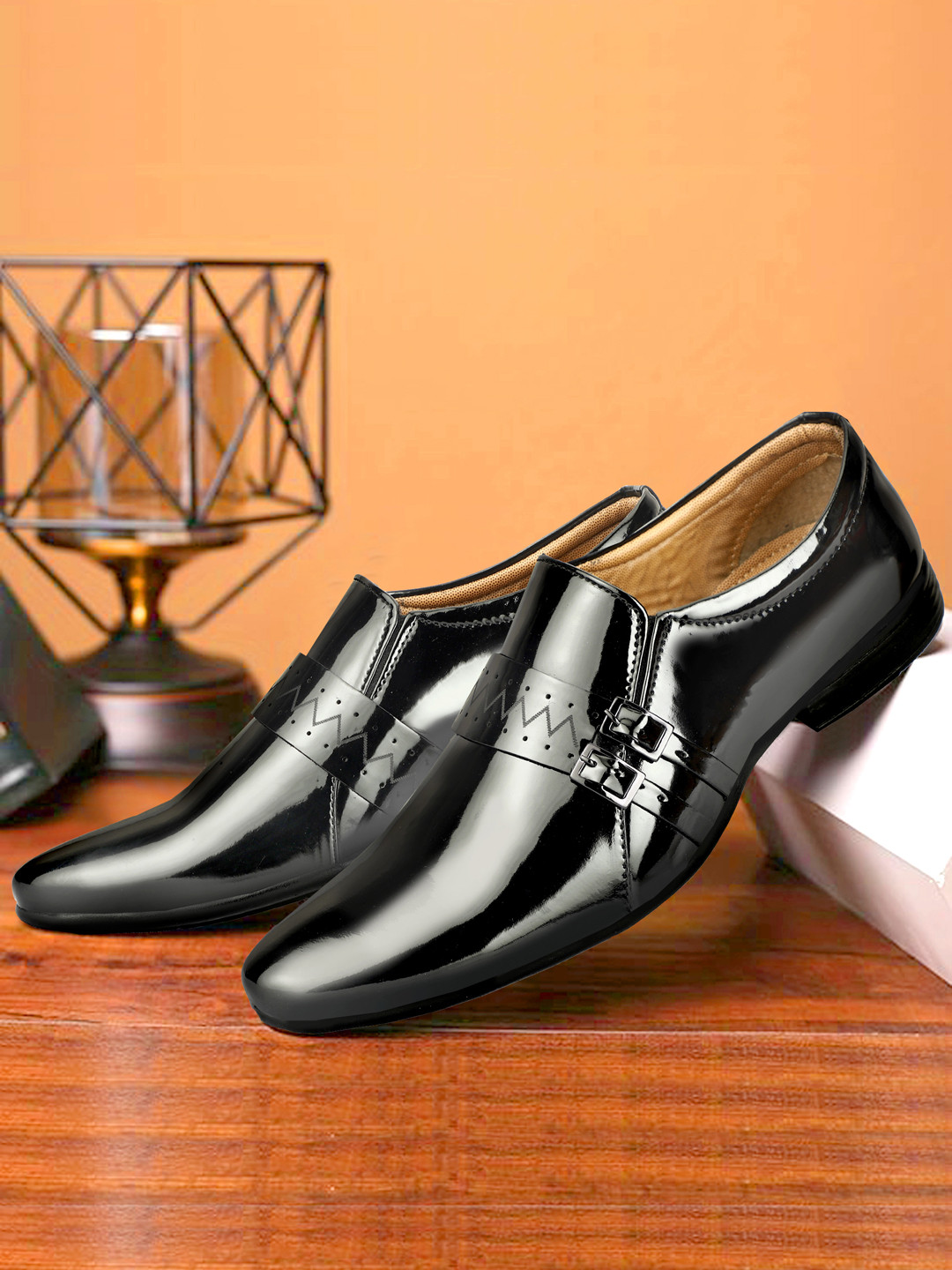 Stylelure Men Leather Monk Formal Shoes