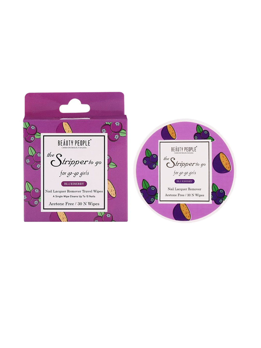 Beauty People The Stripper To Go Blueberry Nail Polish Remover - 4 g