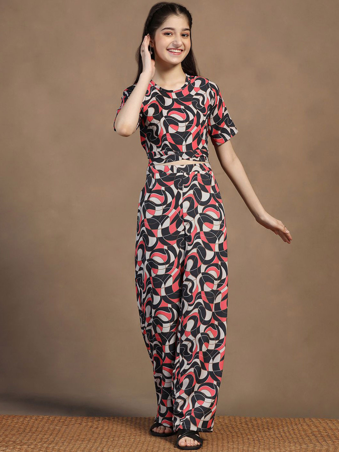 BAESD  Abstract Printed Ankle Length Clothing Set