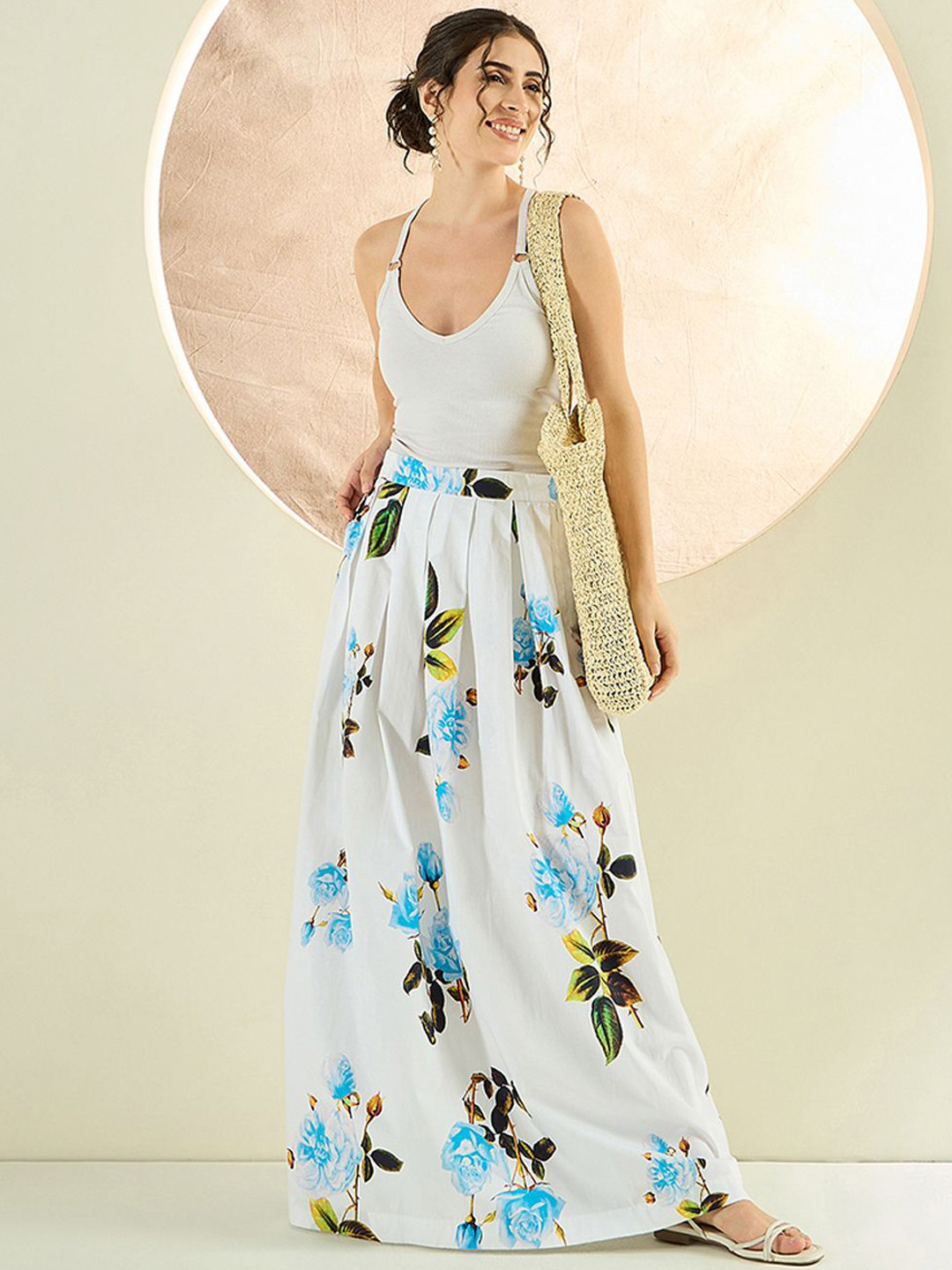 First Resort by Ramola Bachchan Printed Flared Maxi Casual Skirts