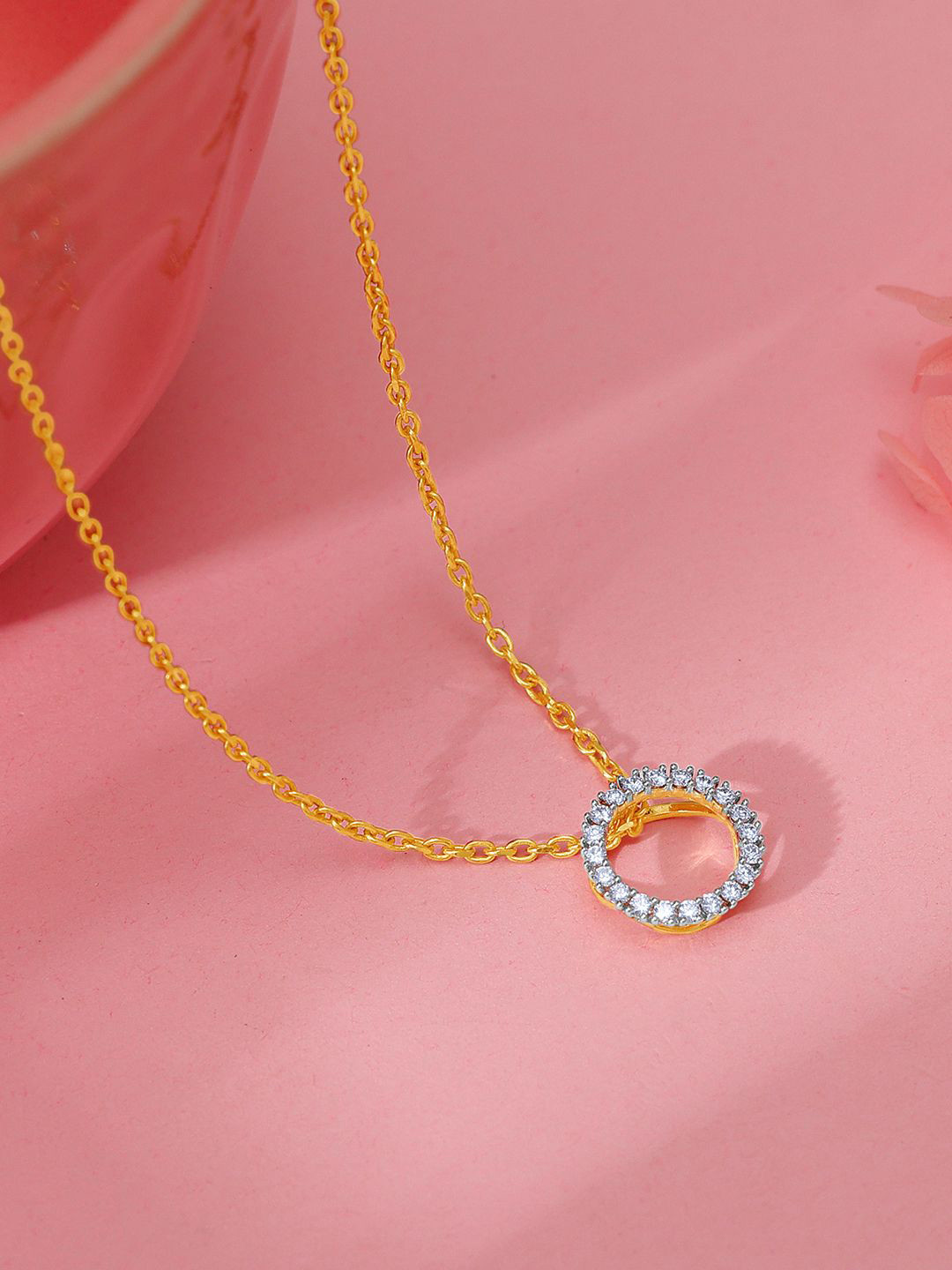 GIVA Women 18K Pendant Diamond-0.794 gms