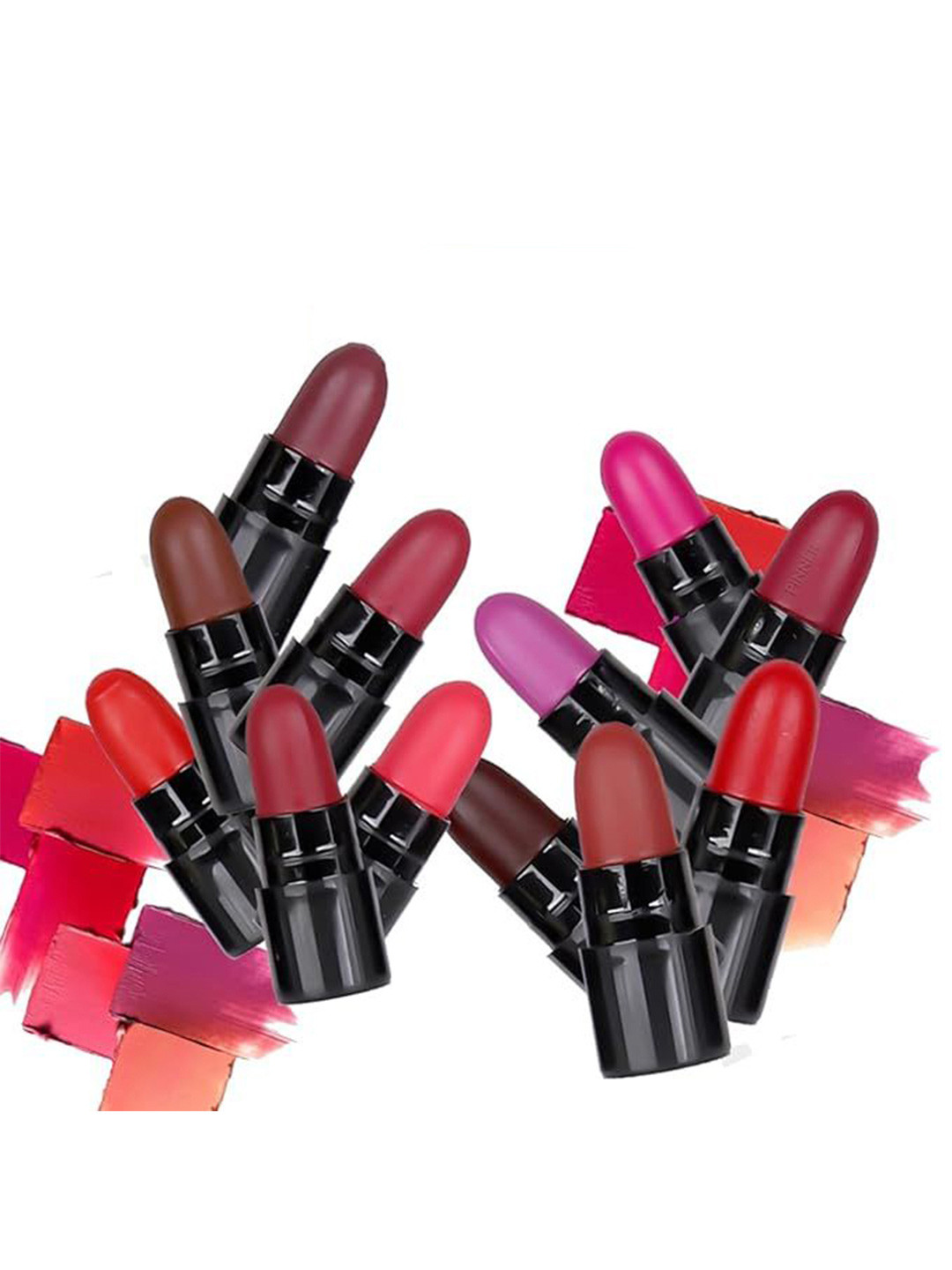 YELGO  Set Of 12 Multicoloured Popular Mini Matte Travel Friendly Combo Lipstick