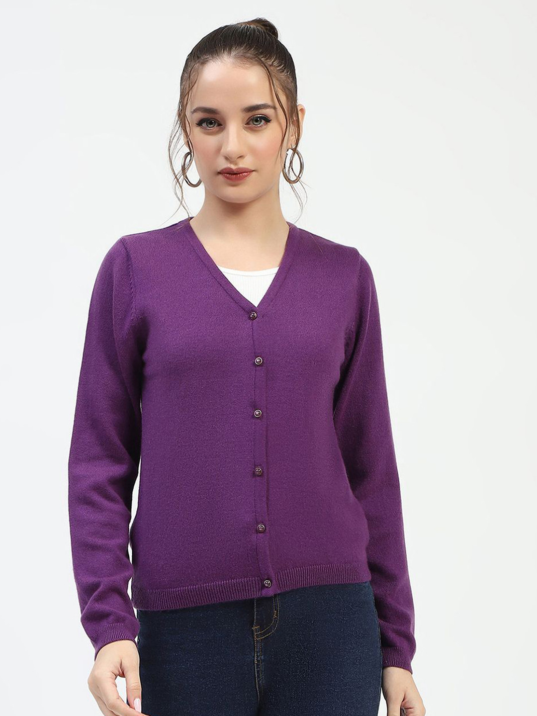 Madame Women V-Neck Cardigan