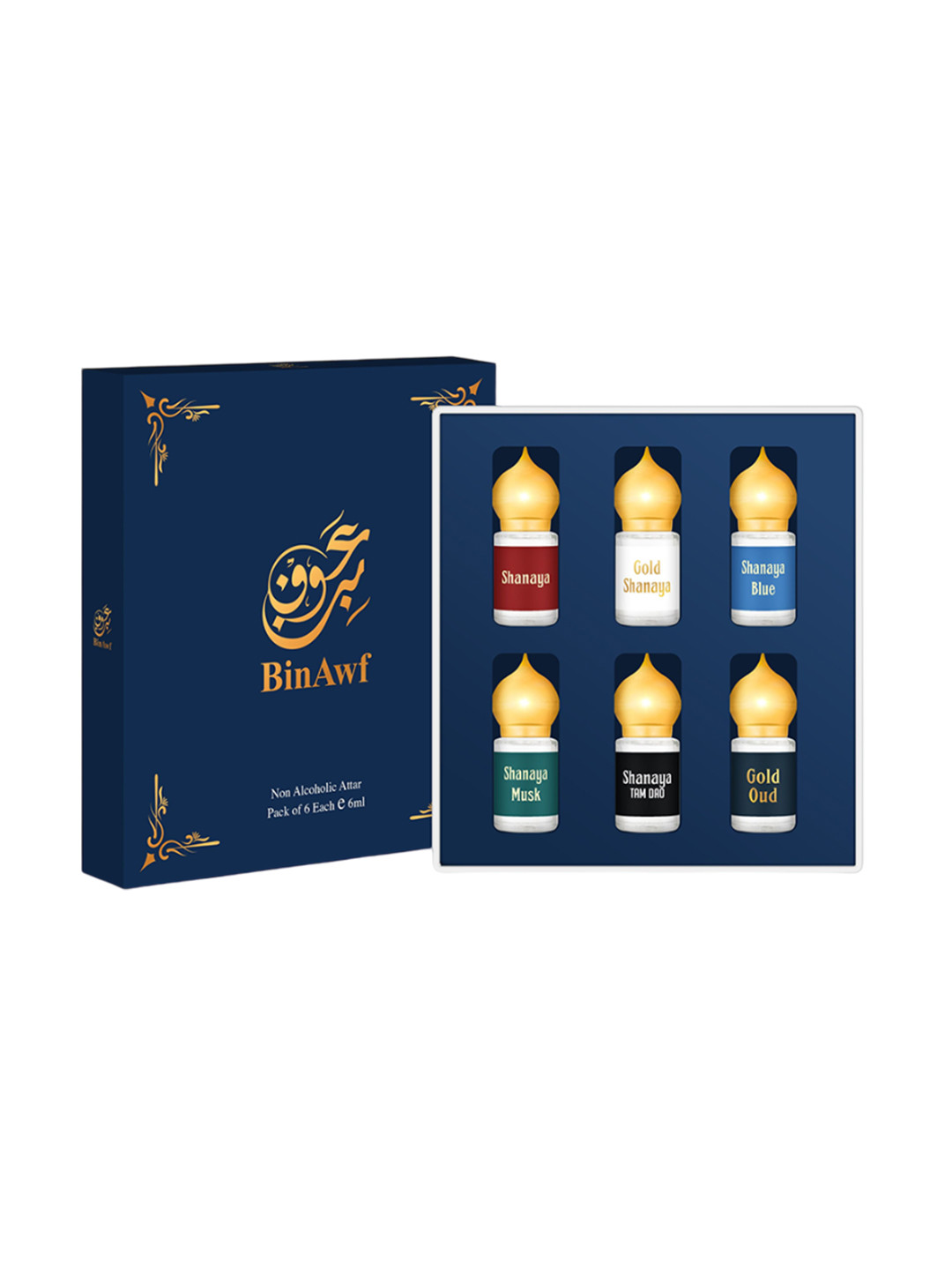 BinAwf Set Of 6 Shanaya Long Lasting Attar Combo - 6ml Each