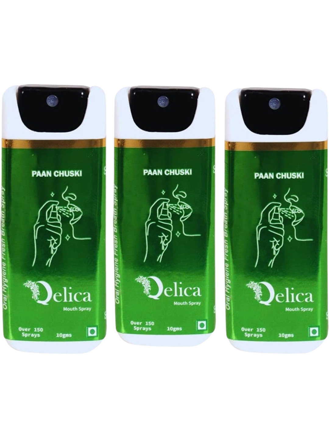 Qelica Set Of 3 Paan Chuski Mouth Freshener Spray 10 g Each