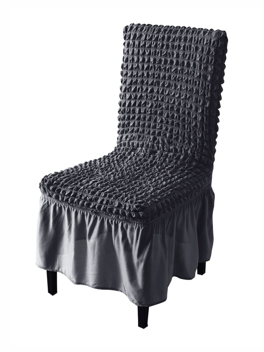 HOKIPO Grey Stretchable Turkish Bubble Chair Cover with Frill