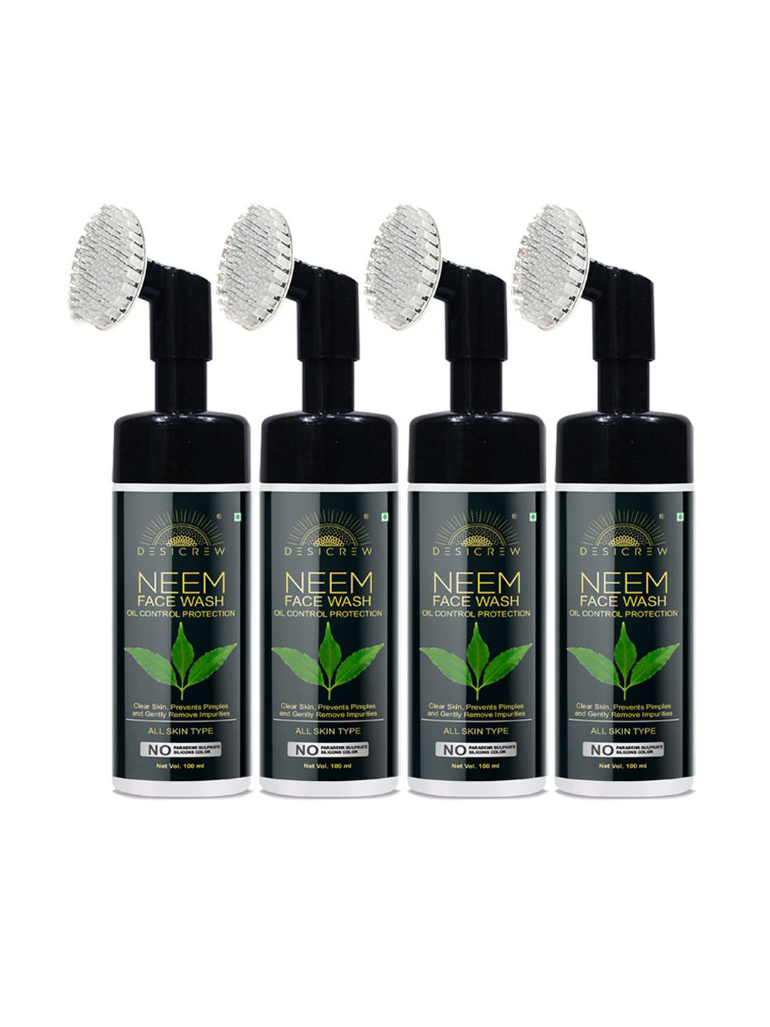 Desi Crew Set Of 4 Oil Control Neem Face Wash-100 ml Each