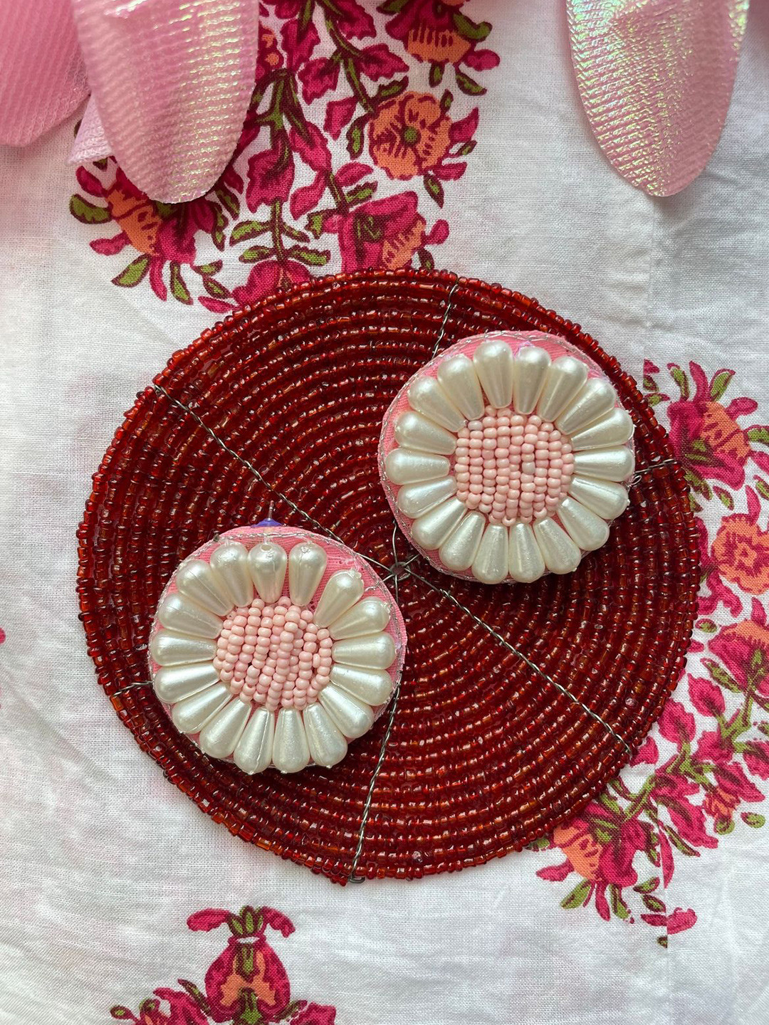 ISHKAARA Beaded Flower Studs Earrings